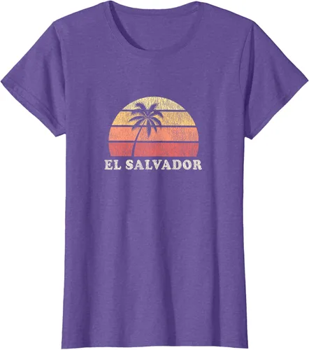 Vista 25 de El Salvador Vintage 70s Retro Throwback Design Camiseta, Azul
