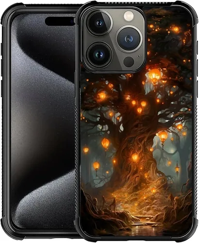 Vista 160 de CARLOCA Funda compatible con iPhone 15, increíble patrón de luz espacial nebulosa para niñas y niños, ultra protección, a prueba de golpes