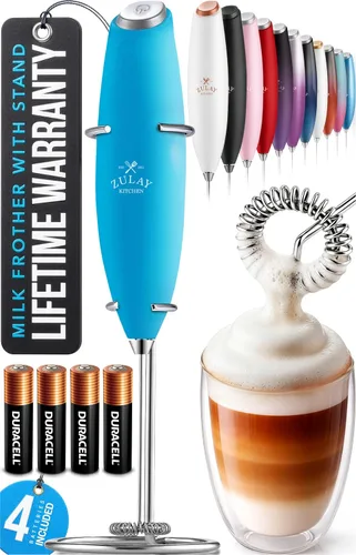 Vista 14 de Zulay Kitchen Potente varita espumadora de leche con 2 baterías Duracell – Mezclador de bebidas portátil ultrarrápido – Máquina de espuma eléctrica