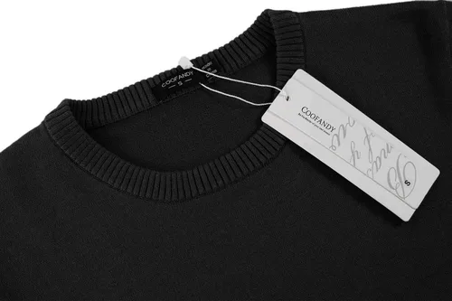 Vista 5 de COOFANDY Suéter de cuello redondo para hombre, ajuste delgado, ligero, suéter de punto para uso casual o elegante