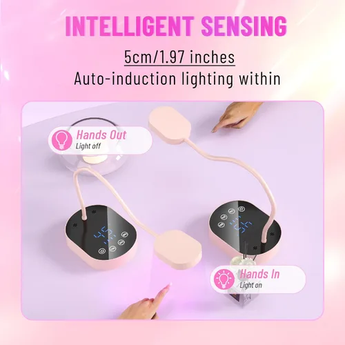 Vista 7 de Lámpara de curación flash, 36 W, mini gel inalámbrico x lámpara de uñas de curación, sensor automático, cuello de cisne, portátil, USB, secado