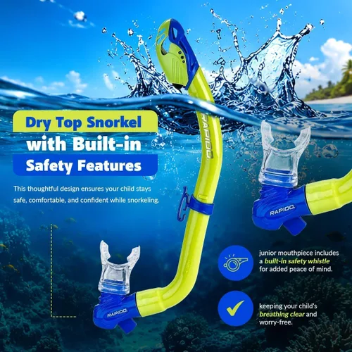 Vista 4 de Rapido Sea Breeze Marine Junior Mask, Fins and Snorkel Set