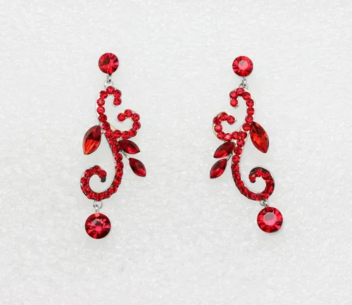 Vista 4 de Faship Precioso conjunto de pendientes y collar floral de cristal