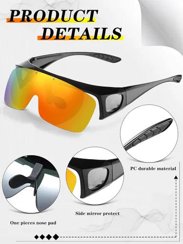 Vista 2 de 3 piezas de gafas de sol TAC Flip Glasses Sports Flipping Sunglasses Cover-ups