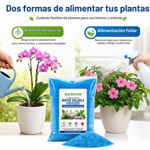 Vista 5 de RAINFLOW 10-30-20 Blossom Booster - Fertilizante soluble en agua azul