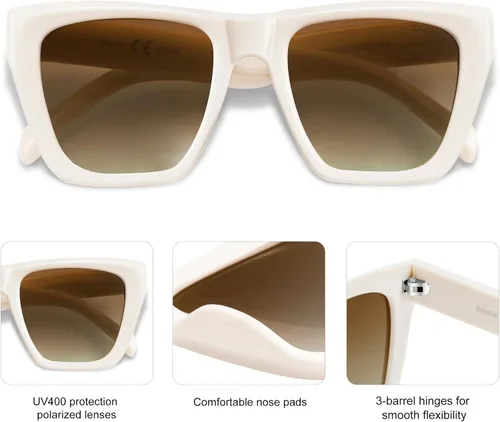 Vista 40 de SOJOS Fashion Oversized Square Cat Eye Polarized Sunglasses for Women Trendy Cateye Style Womens Sunglasses SJ2179