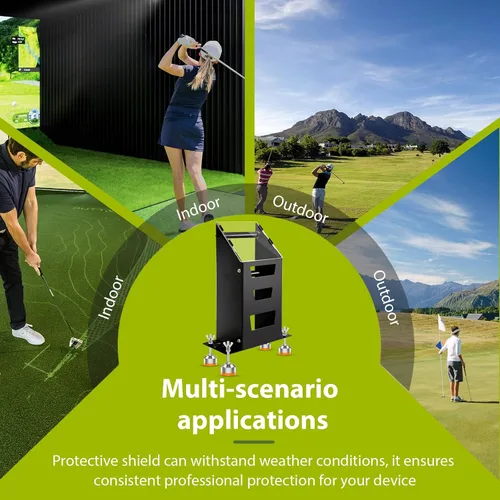 Vista 6 de Funda protectora de metal portátil para Bushnell Launch Pro Golf Launch Monitor Simulador, Visual Golf Launch Monitor Shield para Foresight GC3