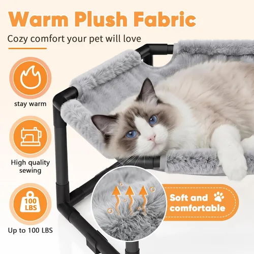 Vista 2 de Hamaca elevada para gatos, silla de salón hexagonal elevada para gatos