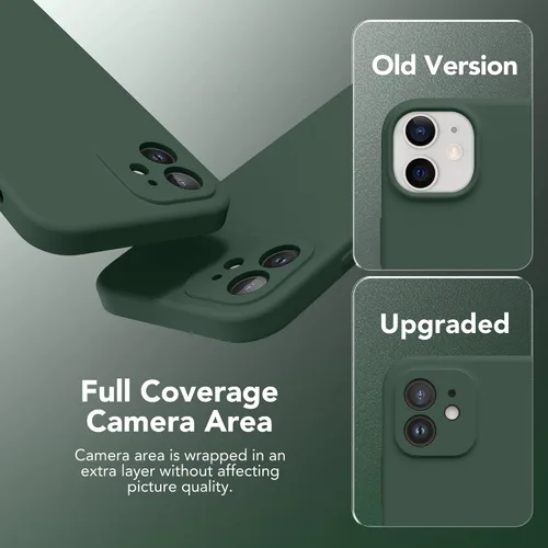 Vista 5 de Funda magnética para iPhone 12, compatible con MagSafe, [protección completa de la cámara] [protectores de pantalla] funda protectora de silicona a