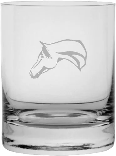 Vista 84 de Abaco Barb - Vaso de whisky con temática de caballo grabado (10.25 onzas)