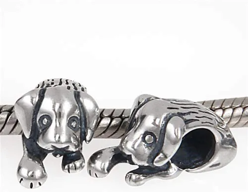 Vista 5 de Lucky Dog conejo encanto 925 plata esterlina Animal Beads Pet Charms para pulsera de Pandora encantos Perro