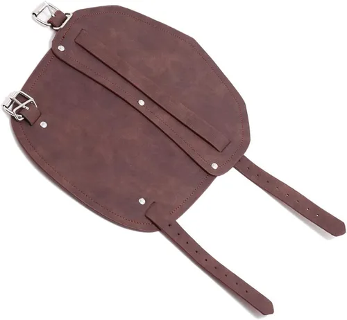 Vista 2 de Pulsera de cuero sintético con hebilla medieval punk, brazalete de armadura de brazo ancho