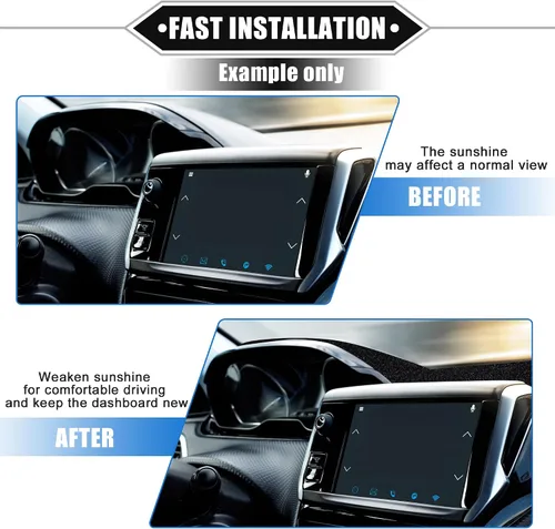 Vista 7 de Alfombrilla protectora para salpicadero de automóvil compatible con Subaru Impreza 2017-2020, protector de poliéster negro para consola central