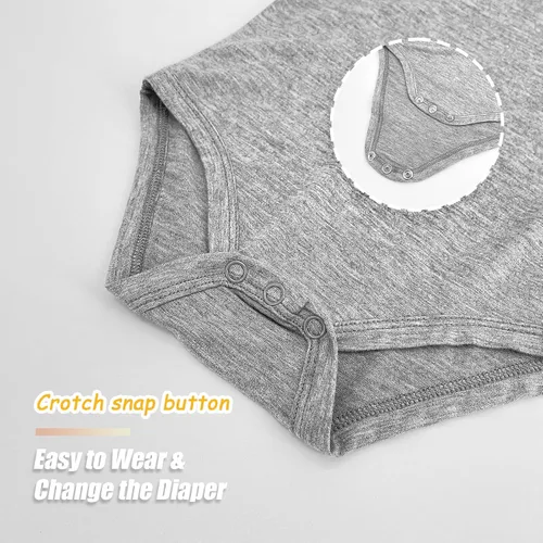 Vista 37 de Jimonda Body de rayón de bambú de manga corta para bebés, niños y niñas, trajes suaves para recién nacidos