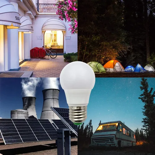 Vista 4 de Bombillas LED E26 de bajo voltaje de 12 V, 5 W, A19, bombilla estándar Edison con base de tornillo equivalente a 50 W, lámpara halógena blanca