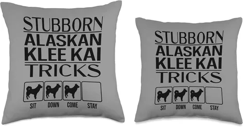 Vista 3 de Stubborn Alaska Klee Kai Tricks, Funny Alaska Klee Kai Throw Pillow