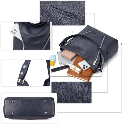 Vista 3 de BOSTANTEN Bolso de cuero para mujer, diseño de bolsos de hombro, Hobo