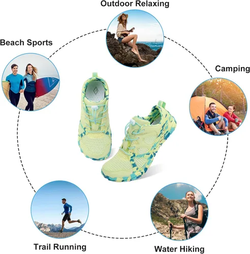 Vista 7 de Lefflow Zapatos de agua de senderismo para mujer, minimalistas, para playa, piscina, caminar, zapatos deportivos Caja de punta ancha