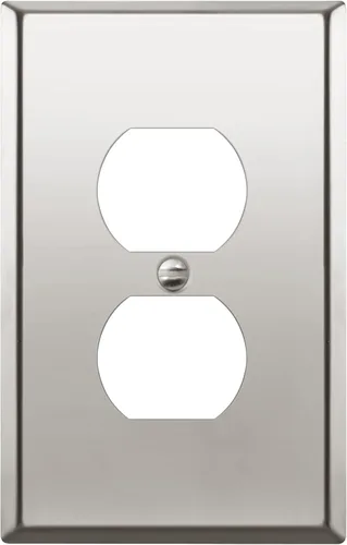 Vista 26 de ENERLITES Placa de pared de metal para receptáculo dúplex, acero inoxidable, tapa de tomacorriente, resistente a la corrosión, tamaño estándar