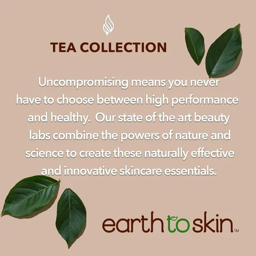 Vista 6 de Earth To Skin Tea Time - Limpiador facial de té blanco, lavado facial diario rico en antioxidantes con glicerina, limpiador suave que no seca