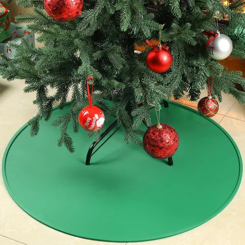Vista 3 de Timgle Alfombrilla de silicona para árbol de Navidad de 28/35 pulgadas, 28 Protector de suelo resistente contra derrames, arañazos, almohadilla