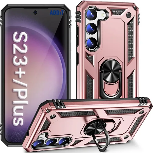 Vista 27 de ADDIT Funda S23 para Samsung Galaxy S23 de 6.1 pulgadas, con anillo de soporte, soporte ajustable, grado militar, protección resistente, a prueba
