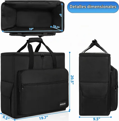 Vista 2 de AKOZLIN Estuche de Chasis de Torre de Computadora de Juegos de Escritorio PC Estuche de Transporte Bolsa de Almacenamiento de Viaje para Teclado