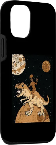 Vista 3 de Funda para iPhone 15 Alien Riding Dinosaur Black History Month Funny BLM T-Rex