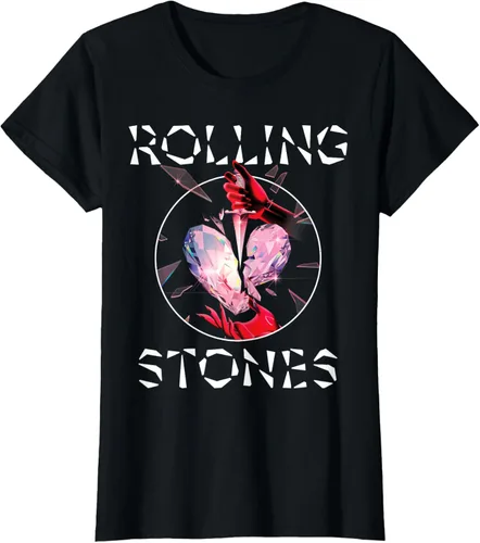 Vista 24 de Camiseta oficial de The Rolling Stones HD Prism Heart, Negro