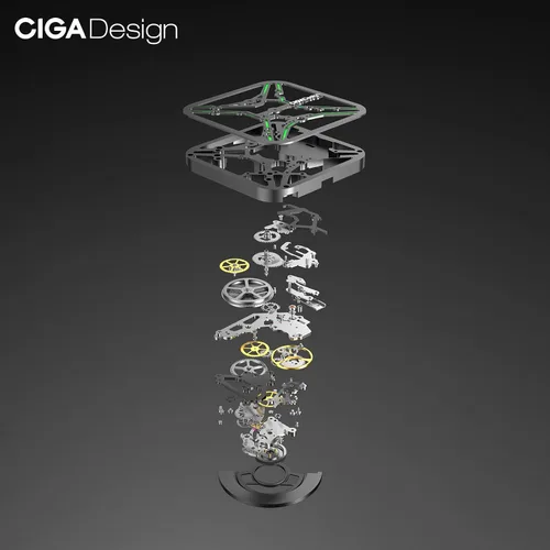 Vista 7 de CIGA Design Mechanical Automatic Watch X Series SUV Inspired Anti-Shock Design Sapphire Crystal Analog Skeleton Watches with Silicone and Nylon