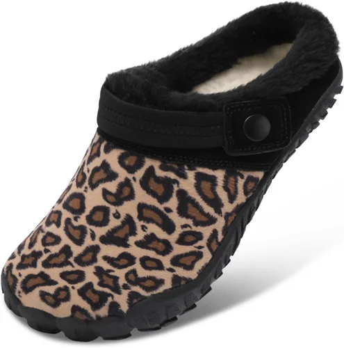 Vista 9 de Besroad - Pantuflas mullidas para mujer y hombre, esponjosas, cómodas, de espuma viscoelástica, para dormitorio marrón (All Brown)