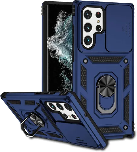 Vista 9 de Funda para Samsung Galaxy S22 Ultra, Galaxy S22 Ultra con funda para cámara y soporte, grado militar, a prueba de golpes, resistente, con soporte