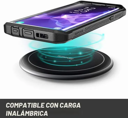 Vista 6 de SUPCASE Funda para Galaxy S9 Plus con protector de pantalla integrado Negro