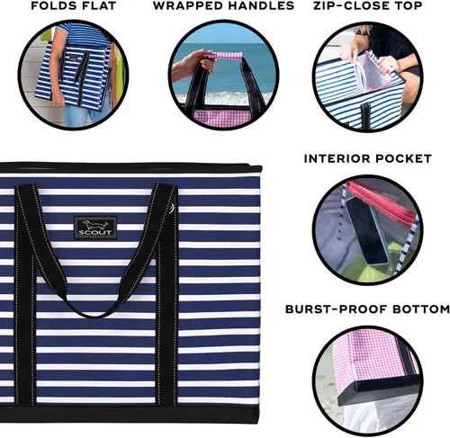 Vista 4 de SCOUT 4 Boys Bolsa Tote con Cremallera XX-Large - Bolsa Duradera y Ligera para Playa, Piscina, Viajes Familiares, Almacenamiento - Resistente al