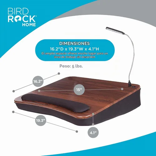 Vista 2 de Sofia + Sam Escritorio de regazo de espuma viscoelástica con luz USB (5035)