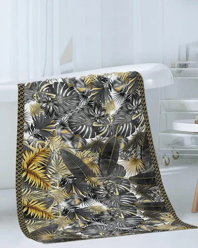 Vista 3 de Juego de toallas de baño de palmera para baño, toallas de lujo, regalos para mujeres, secado rápido, playa, cocina, mano, cabello, cara, yoga