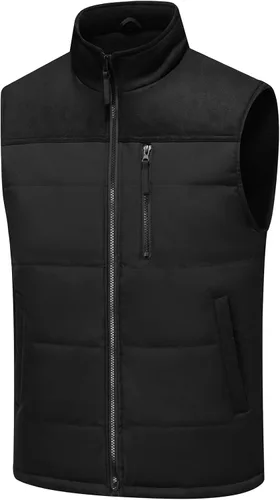 Vista 7 de Msmsse Chalecos de Abrigo para Hombre Chalecos de Invierno Acolchados con Relleno Chaleco Gilet Cuello Levantado Chaleco Puffer Cálido 01 Verde