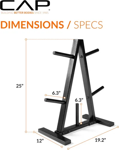 Vista 5 de CAP Barbell Weight Plate Rack for 1-Inch Weight Plates