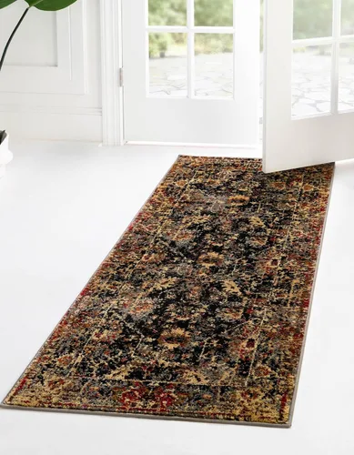 Vista 10 de Unique Loom Saturn Collection - Alfombra rectangular de iones (2 pies 2 pulgadas x 3 pies 1 pulgada, color beige crema/negro)