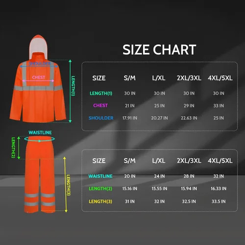 Vista 36 de TCCFCCT Chaqueta de lluvia de alta visibilidad para hombre, impermeable, abrigo de lluvia de alta visibilidad para hombres y mujeres con capucha