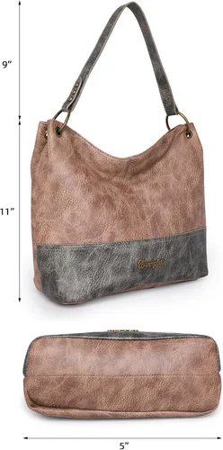 Vista 3 de Wrangler Hobo - Bolsos de cuero vegano con asa superior para mujer