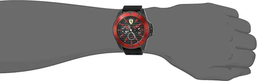 Vista 2 de Scuderia Ferrari Estuche XXX KERS negro ionizado para hombre y correa de silicona negra (modelo 0830310), Negro -, Reloj analógico, reloj de cuarzo
