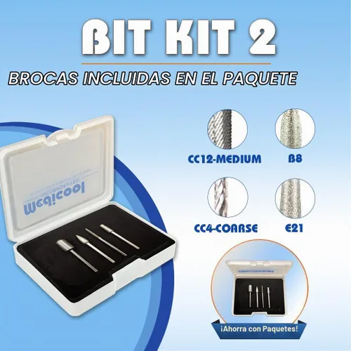 Vista 3 de Medicool Paquete de 2 archivos eléctricos Pro Power 520 + kit de brocas PP520+FBK2
