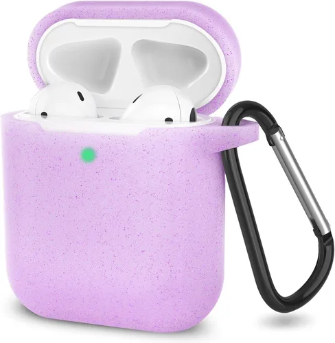 Vista 16 de Funda para AirPods de silicona, de protección completa, compatible con Apple AirPods 1 y 2, funda de carga inalámbrica y con cable