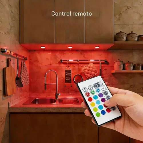 Vista 2 de Luces de disco RGB enchufables, iluminación con cable debajo del gabinete