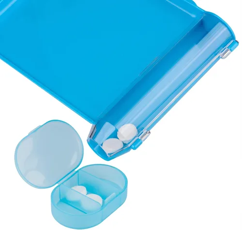 Vista 4 de SimCoach Bandeja de conteo de píldoras, contador de pastillas para mano izquierda con espátula (azul claro)