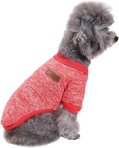 Vista 11 de Ropa para mascotas, suéter suave, cálido y grueso, suéter de invierno para perros (talla S, color rosa) Jecikelon pullover pet apparel for dogs