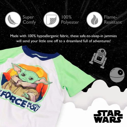 Vista 3 de STAR WARS Boys' 3-Piece Loose-fit Pajamas Set