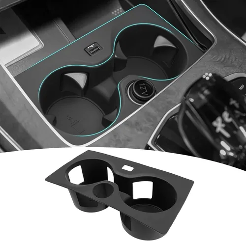 Vista 15 de Organizador de portavasos compatible con accesorios Chevy Equinox 2018-2024, sin ruido, a prueba de agua y polvo, TPE inserto para consola