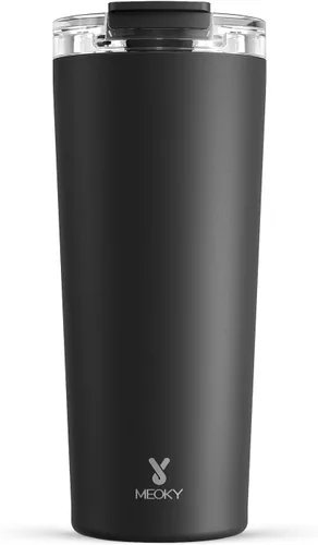 Vista 24 de Meoky - Taza de café de viaje aislada de 24 onzas: tapa a prueba de fugas, polvo de estrellas de ciruela